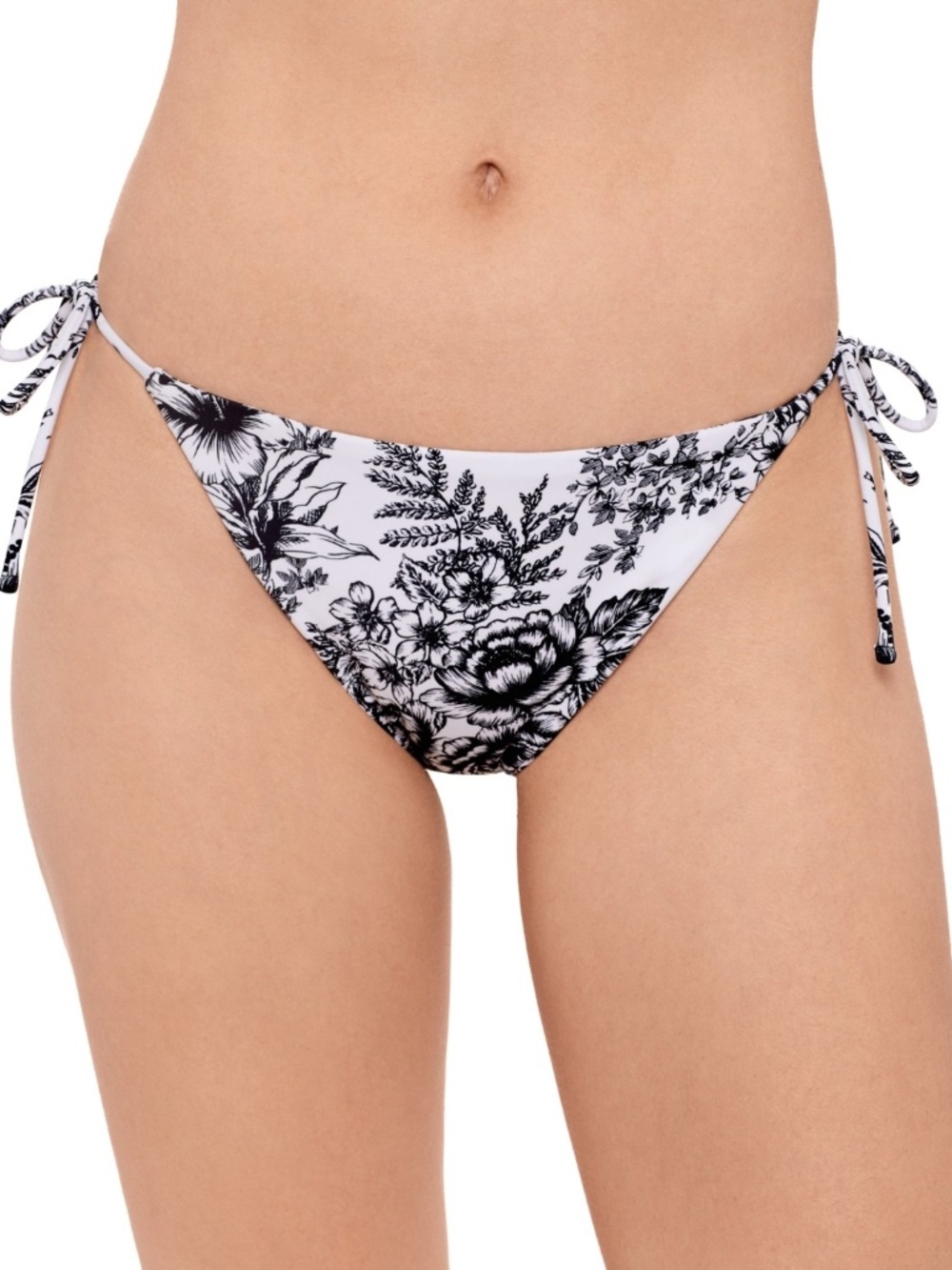 Salt + Cove Juniors' Reversible Side-Tie Bikini Bottoms,Black/White
